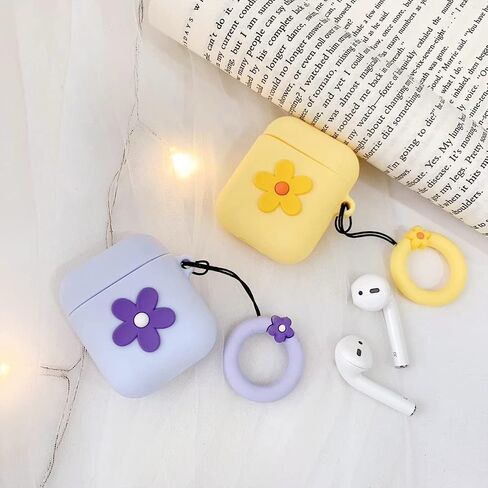 أمثل المتوافق مع Airpods Case لطيف كرتون زهرة نمط الفتيات ناعمة السيليكون مقاوم للصدمة تصميم سلسلة المفاتيح in Kuwait
