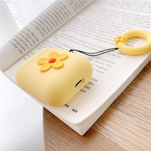 أمثل المتوافق مع Airpods Case لطيف كرتون زهرة نمط الفتيات ناعمة السيليكون مقاوم للصدمة تصميم سلسلة المفاتيح in Kuwait