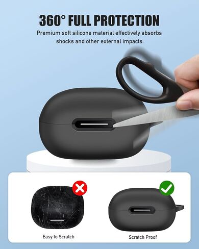 للحصول على غطاء حالة ANKER Soundcore P40I ، فإن إكسسوارات الجلد الواقية للسيليكون مع سلسلة مفاتيح للنساء من أجل anker Soundcore P40I Case ، LED Frontible Visible ، 【Black】 in Kuwait