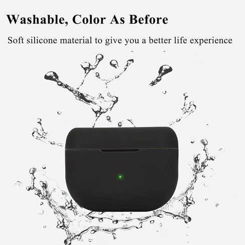 Silicone Case Compatible with Jabra Elite 10/ Jabra Elite 8 Active/Jabra Elite 8 Active Gen 2/ Jabra Elite 10 Gen 2, Shockproof Protective Earbuds Cover with Keychain Accessories (Black) in Kuwait