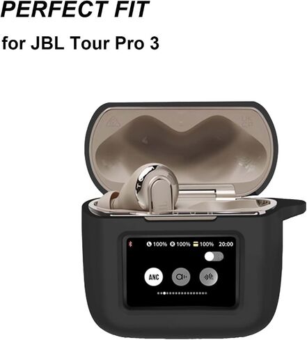 Silicone Case for JBL Tour Pro 3, Shockproof Protective Earbuds Cover with Keychain Accessories (Clear) in Saudi Arabia
