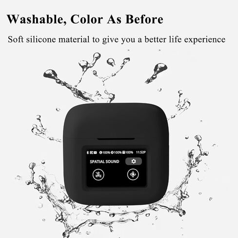 Silicone Case for JBL Tour Pro 3, Shockproof Protective Earbuds Cover with Keychain Accessories (Clear) in Saudi Arabia