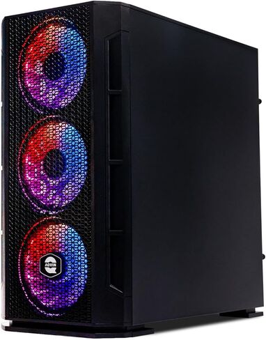 AQ10 Gaming PC Tower with Intel Core i7 Up to 4.0Ghz, RX 580 8GB GDDR5 Graphics Card, 1TB SSD 32GB RAM Memory, RGB Fans, Windows 10 Pro - Black in Kuwait