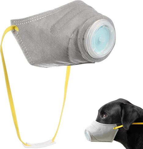STOBOK Adjustable Dog Gas Maskss Dog Muzzle Reusable Puppy Masks Breathable Dog Mouth Protection Masks Filter Air Pollutants for Small Large Dogs L Dark Grey in Kuwait