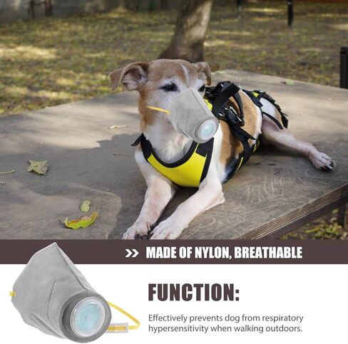 STOBOK Adjustable Dog Gas Maskss Dog Muzzle Reusable Puppy Masks Breathable Dog Mouth Protection Masks Filter Air Pollutants for Small Large Dogs L Dark Grey in Kuwait