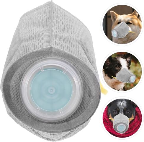 STOBOK Adjustable Dog Gas Maskss Dog Muzzle Reusable Puppy Masks Breathable Dog Mouth Protection Masks Filter Air Pollutants for Small Large Dogs L Dark Grey in Kuwait