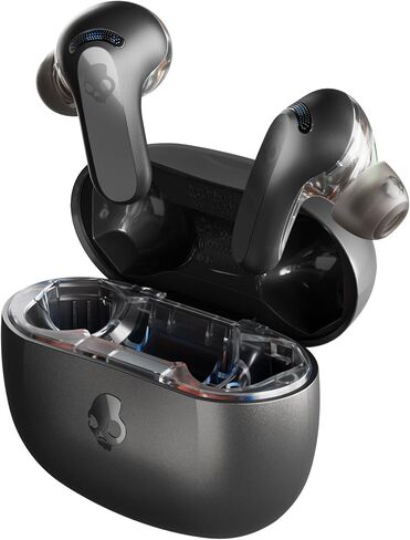 Skullcandy Rail ANC In-Ear Noise cancelling Wireless Earbuds, 27 Hr Battery, Microphone, Works with iPhone Android and Bluetooth Devices - True Black (Renewed) in Saudi Arabia