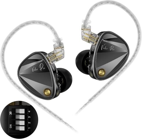 KZ Vader Pro in-Ear Monitors Gaming Earbuds, Triple Dynamic Driver IEM with 4 Tuning Switches, Clarity in All Frequency Stereo Sound Comfortable Noise Isolating Earphones for Stage and Studio (Nomic) in Saudi Arabia