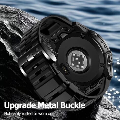 QuickFit Nylon Silicone 26 مم نطاق Garmin Fenix ​​8 51mm/Epix Pro 51mm/Fenix ​​7x/Fenix ​​6x/Fenix ​​5x/Instinct 2x/Enduro 2/3 ، Watch Silicon Hook Band for Fenix ​​5x Plus/Fenix ​​3/Descent Mk2i in Kuwait