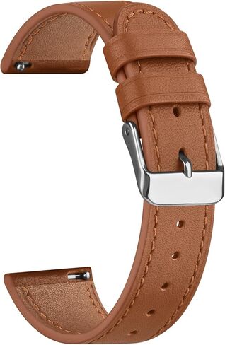 AK Leather Watch Band متوافق مع Garmin Venu 3S / Vivoactive 4S / Venu 2S / Vivomove 3S ، حزام معصم بديل 18 ملم لـ Garmin Forerunner 255S / 265S Smart Watch in Kuwait