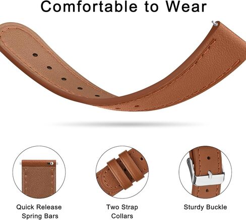 AK Leather Watch Band متوافق مع Garmin Venu 3S / Vivoactive 4S / Venu 2S / Vivomove 3S ، حزام معصم بديل 18 ملم لـ Garmin Forerunner 255S / 265S Smart Watch in Kuwait