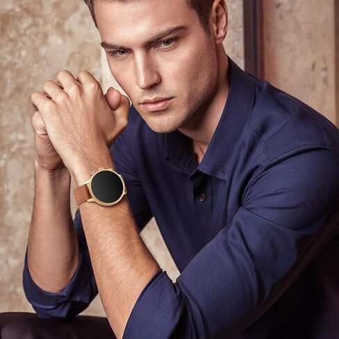 AK Leather Watch Band متوافق مع Garmin Venu 3S / Vivoactive 4S / Venu 2S / Vivomove 3S ، حزام معصم بديل 18 ملم لـ Garmin Forerunner 255S / 265S Smart Watch in Kuwait