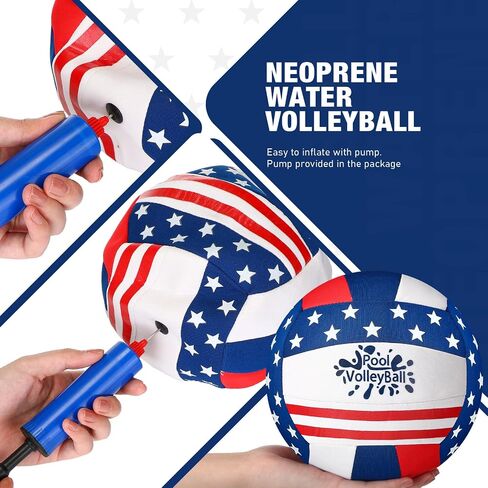 Honoson 3 Pcs Neoprene Inflatable Swimming Pool Volleyballs, 7.9" Diameter, Waterproof Outdoor Volleyballs with Pump in Saudi Arabia