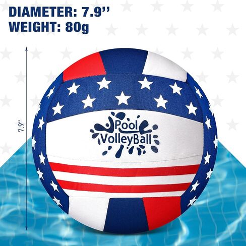 Honoson 3 Pcs Neoprene Inflatable Swimming Pool Volleyballs, 7.9" Diameter, Waterproof Outdoor Volleyballs with Pump in Saudi Arabia