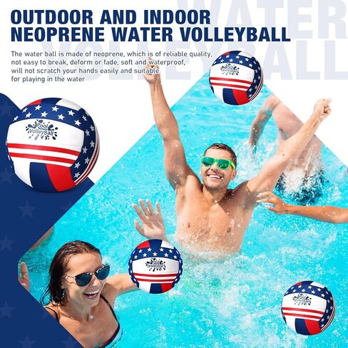 Honoson 3 Pcs Neoprene Inflatable Swimming Pool Volleyballs, 7.9" Diameter, Waterproof Outdoor Volleyballs with Pump in Saudi Arabia