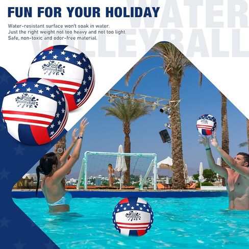Honoson 3 Pcs Neoprene Inflatable Swimming Pool Volleyballs, 7.9" Diameter, Waterproof Outdoor Volleyballs with Pump in Saudi Arabia
