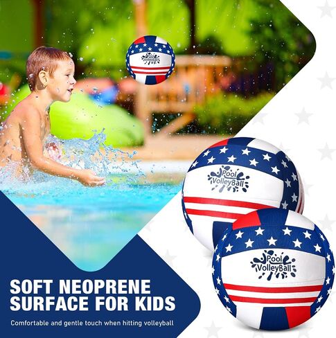 Honoson 3 Pcs Neoprene Inflatable Swimming Pool Volleyballs, 7.9" Diameter, Waterproof Outdoor Volleyballs with Pump in Saudi Arabia