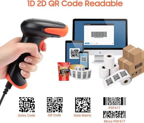 Tera Pro 2024 Newest 𝐁𝐚𝐭𝐭𝐞𝐫𝐲 𝐋𝐞𝐯𝐞𝐥 𝐈𝐧𝐝𝐢𝐜𝐚𝐭𝐨𝐫 Wireless 1D 2D QR Barcode Scanner, 3 in 1 Works with Bluetooth & 2.4G Wireless & USB Wired, Barcode Reader with Vibration Alert HW0002 in Kuwait