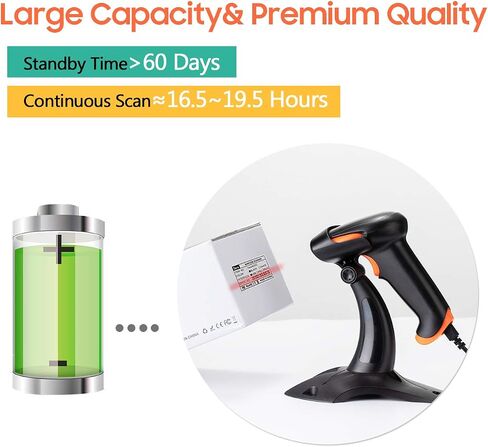 Tera Pro 2024 Newest 𝐁𝐚𝐭𝐭𝐞𝐫𝐲 𝐋𝐞𝐯𝐞𝐥 𝐈𝐧𝐝𝐢𝐜𝐚𝐭𝐨𝐫 Wireless 1D 2D QR Barcode Scanner, 3 in 1 Works with Bluetooth & 2.4G Wireless & USB Wired, Barcode Reader with Vibration Alert HW0002 in Kuwait