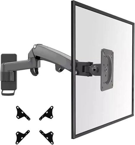 F150 3-12kg Aluminum Gas Spring Monitor TV Wall Bracket 2 Arm LCD 24" - 35" LCD Stand Monitor Stand LED Stand(F150 Matte Charcoal) in Kuwait