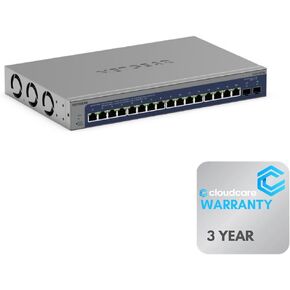 NETGEAR XS516TM 3600 Series 16-Port 10/25 Gigabit Ethernet 𝐒𝐦𝐚𝐫𝐭 𝐒𝐰𝐢𝐭𝐜𝐡 | 2 x 10Gb SFP+ Uplink | Desktop and Rack-Mountable | Cloud Care's 3-Year Warranty SupportPlus Included