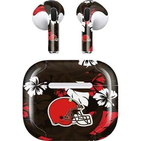Skinit Decal Audio Skin Compatible with Apple AirPods (3rd Gen, 2021) - Officially Licensed NFL Cleveland Browns Tropical Print Design