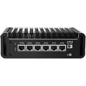 HUNSN Micro Firewall Appliance, Mini PC, OPNsense, VPN, Router PC, 10 Cores I5 1235U, RJ24, 6 x 2.5GbE I226-V, HDMI, DP, USB3.2, Type-C, TF, 16G RAM, 256G SSD