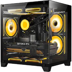 Panorama Gaming PC سطح مكتب - AMD R5 5500 3.6GHz CPU ، NVIDIA RTX 3050 6G ، 16GB DDR4 RAM 3200 ، 1TB M.2 PCIE + 1TB SATA SSD ، 240MM AIO ، 11AC WI -FI ، Windows 11 Pro ، Computer ، Black ، Black in Kuwait