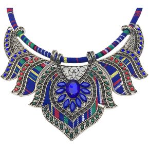 Ethnic Style Chunky Colorful Collar Festival Tribal Beaded Boho Choker Costume Necklace for Women Gift in Kuwait