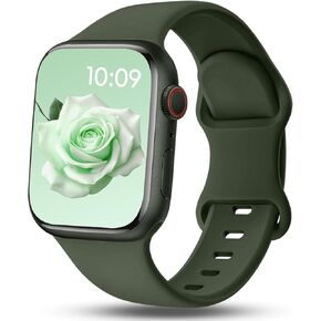Patented Sport Silicone Band Compatible with Apple Watch Bands 40mm 38mm 41mm 42mm 44mm 45mm 46mm 49mm Women Men, Soft Waterproof Sport Strap for iWatch Bands Series 10 9 8 7 6 5 4 3 2 1 SE Ultra