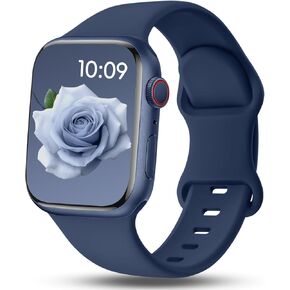 فرقة سيليكون رياضية متوفرة مع فرق Apple Watch 40mm 38mm 41mm 42mm 44mm 45mm 46mm 49mm نساء الرجال ، حزام رياضة ناعم للماء لـ Iwatch Bands Series 10 9 8 7 6 5 4 3 2 1 SE Ultra in Kuwait