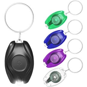 5 Pack Mini LED Keychain Flashlight Small Super Bright Key Ring Light Torch (Assorted Colors, 2 Light Modes, White Beam)