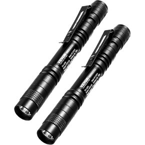 VEVOR Pen Light, 2-Pack 100 Lumens Pocket Flashlight with Clip, IPX4 Waterproof Portable Penlight, Compact and Lightweight for Tight Spaces, Work, Inspection, Emergency, Mechanics, Outdoor Use