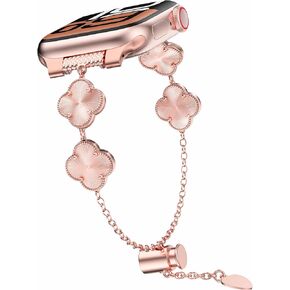 YMHML Lucky Clover Band Compatible for Apple Watch Bands for Women 40mm 41mm 42mm 44mm 45mm 46mm 49mm 38mm, Adjustable Bracelet, Dressy Jewelry Metal Strap for iWatch Series 10 9 8 7 6 5 4 3 SE Ultra