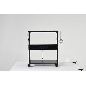 Height Adjustable Computer Tower Stand for Organized Comfort, Mobile Design with 2-Tier, Home Office and Gaming, Black