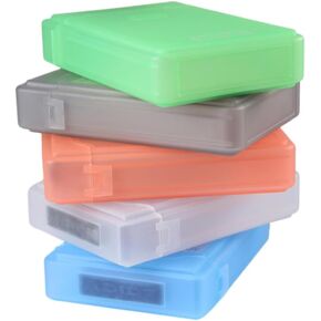 Mikikit 5pcs Hard Disk Box Plastic Storage for External Hard Drives Includes White Grey Enhanced Drop Resistance and Easy