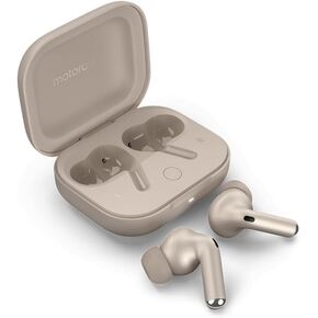 Motorola Moto Buds+ Hi-Res Audio, Dynamic ANC, Dual Drivers, up to 38 Hours of Playtime, Water-Repellent Design - (Gray)