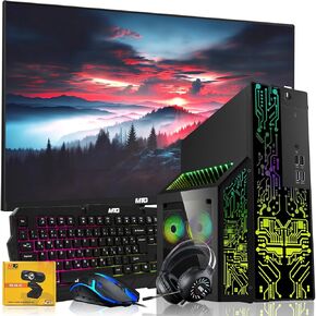 Dell OptiPlex Gaming Desktop PC Bundle with Core i7 32GB RAM 1TB SSD 27 inch Curved Monitor RTX 4060 Graphics RGB Keyboard with AI-Enabled Copilot Key Mouse Headphones Webcam Win 10 Pro (Renewed)