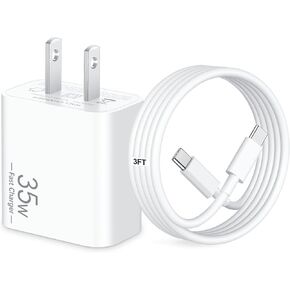 for iPad Charger Fast Charging, 35W USB C Super Fast Wall Charger Block for iPad Pro 13/12.9/11 inch 2025/2024/2022/2021/2020, Air 6/5th, Mini 7/6, i Pad 11/10th Generation with 3FT USB-C Cable, White