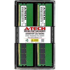 A-Tech 64GB (2 x 32GB) RAM for HP Z2 G9 Tower Workstation | DDR5 4800MHz DIMM PC5-38400 288-Pin Non-ECC Memory Upgrade Kit