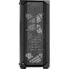 Happybuy Mid-Tower ATX Gaming Case - Features 4x120mm ARGB Fans, Tempered Glass Side Panel, Premium Dust Filters & Supports 320mm GPUs (M-ATX/ITX Compatible)