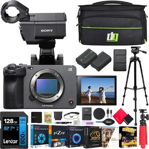 Sony Alpha Cinema Line FX3 Full Frame Interchangeable Lens Camera Body with XLR Top Handle ILME-FX3 Filmmaker Bundle w/Deco Gear Case + Tripod + Extra Battery, Charger, 128GB Card & Accessories Kit