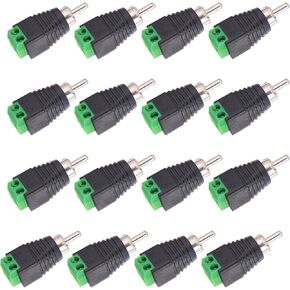 16 حزمة موصل سلك مكبر صوت RCA ، Phono RCA Male Plug to Av Screw Terminal Audio Mostnector ، RCA Mal
