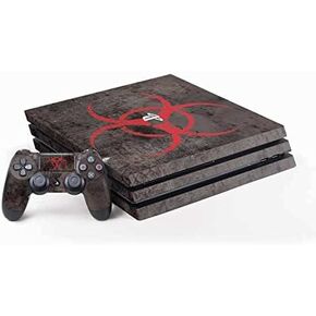 Skinit Decal Gaming Skin Compatible with PS4 Pro Console and Controller Bundle - Officially Licensed Originally Designed Biohazard Red Design