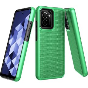 بالنسبة إلى HMD Vibe Phone N159V TA-1590 CASE مع واقي شاشة زجاجي مقسى ، وحماية ثقيلة للطبقة الثقيلة ، وغطاء صدمي عسكري رفيع الوزن (أخضر) (أخضر)