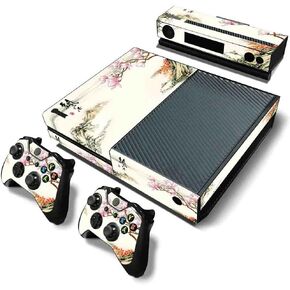 Cnniko2 Skin Decal Stickers for Xbox One Console + 2 Controller, PVC, Chinese Style Chinoiserie Flower#2