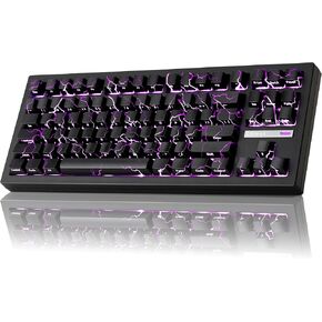 ZORNHER ZH870 Wireless Mechanical Gaming Keyboard,80% Black Custom Creamy Sound Keyboard with Shine Though Lighning IMD Keycaps,Pre-lubed Linear Switches,Hot-Swappable,RGB Backlit