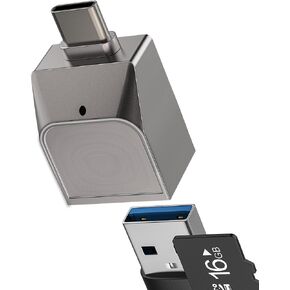 USB C to Micro SD Card Reader USB OTG Adapter(2in1)for iPhone16 15 for iPad MacBook for Apple Flash Drive Camera TF Storage Memory Speed Transfer Converter Laptop PC Accessories Compatible for Samsung