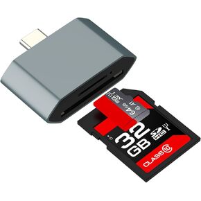 USB C SD Card Reader(2 in 1)for Apple for iPhone 16 15 Type C to Micro SD TF Memory Adapter Android MacBook Camera Computer for iPad Laptop Photo Transfer Flash Drive Converter Compatible for Samsung