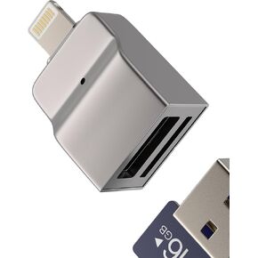 Lightning to USB Adapter(2in1)Micro SD Card Reader for iPhone14 13 Pro Max for Apple MFi Certified for iPad OTG 3.0 Cable USB Flash Drive Camera TF Memory Transfer Connector Mouse Keyboard Accessories